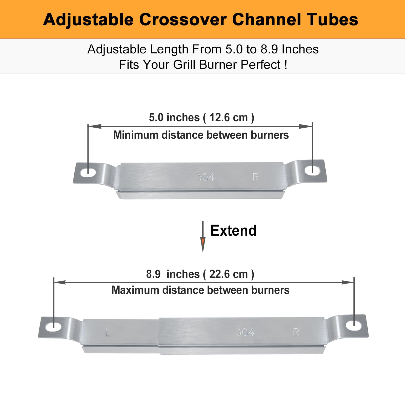 Welbocom crossover tube angle view showing compact adjustable design for flexible installation.