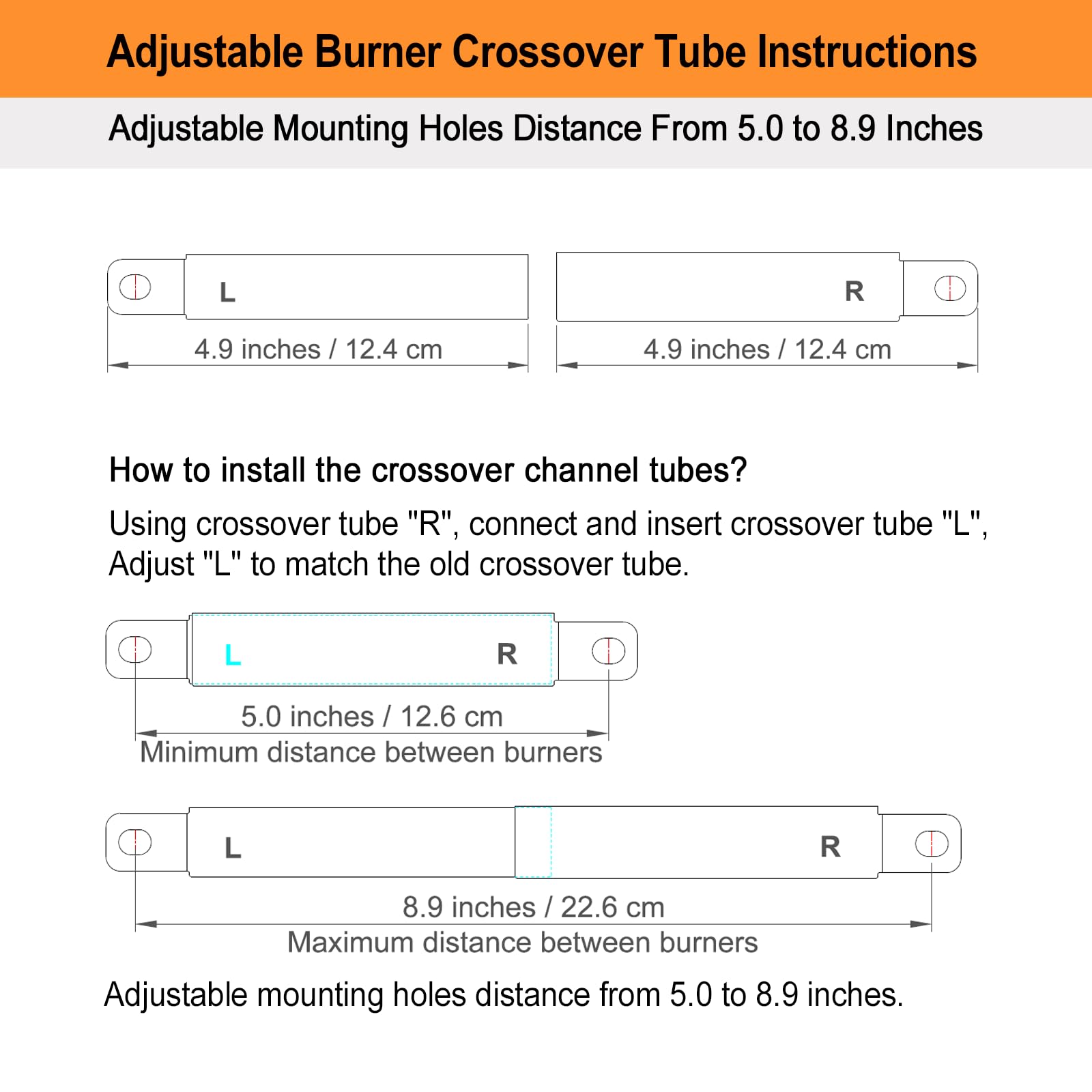 Welbocom crossover tube fit chart helps verify compatibility with grills.