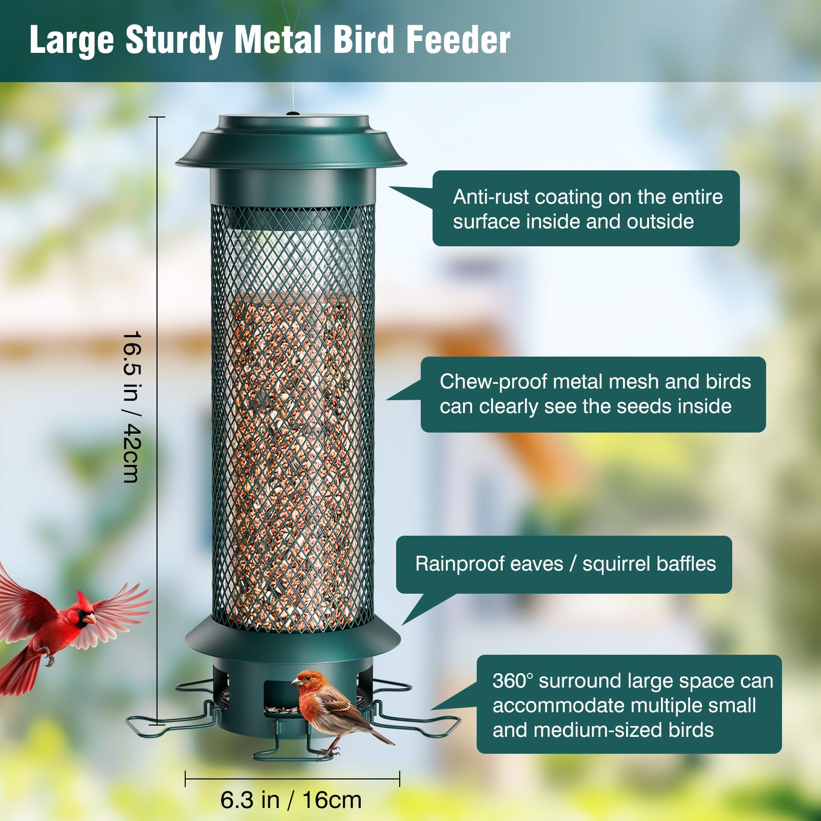 Wellavich rust-resistant metal and plastic construction for outdoor use