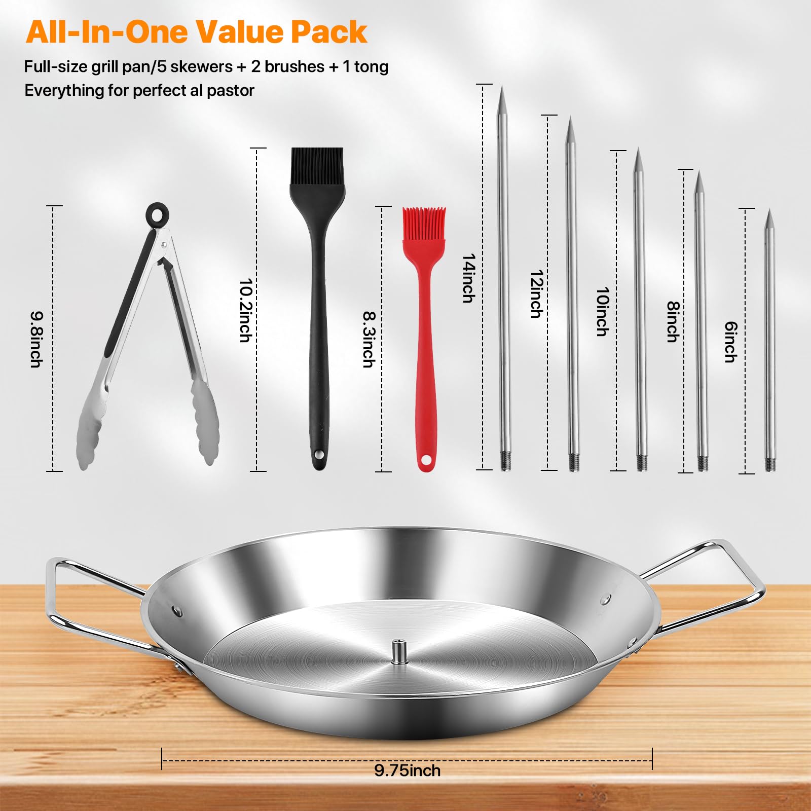 Wellfar heat-resistant tongs included for safe handling of hot meat.