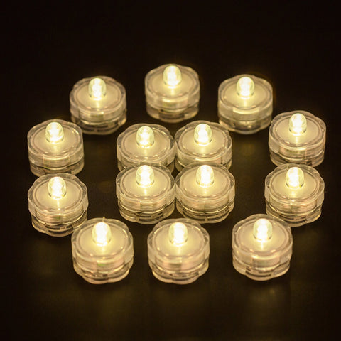 Wellgium warm white submersible tea light for 24 pack usage