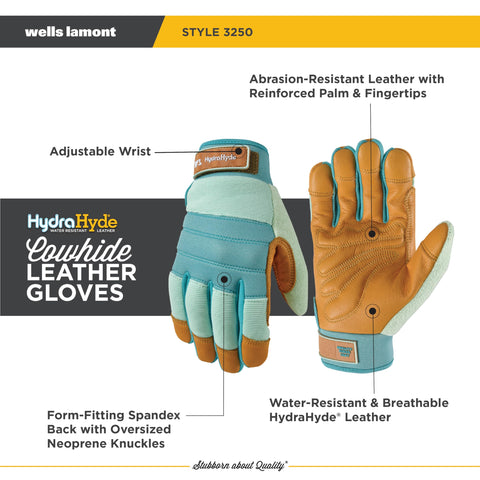 Wells Lamont HydraHyde gloves with reinforced fingertips for durable pruning and tool use