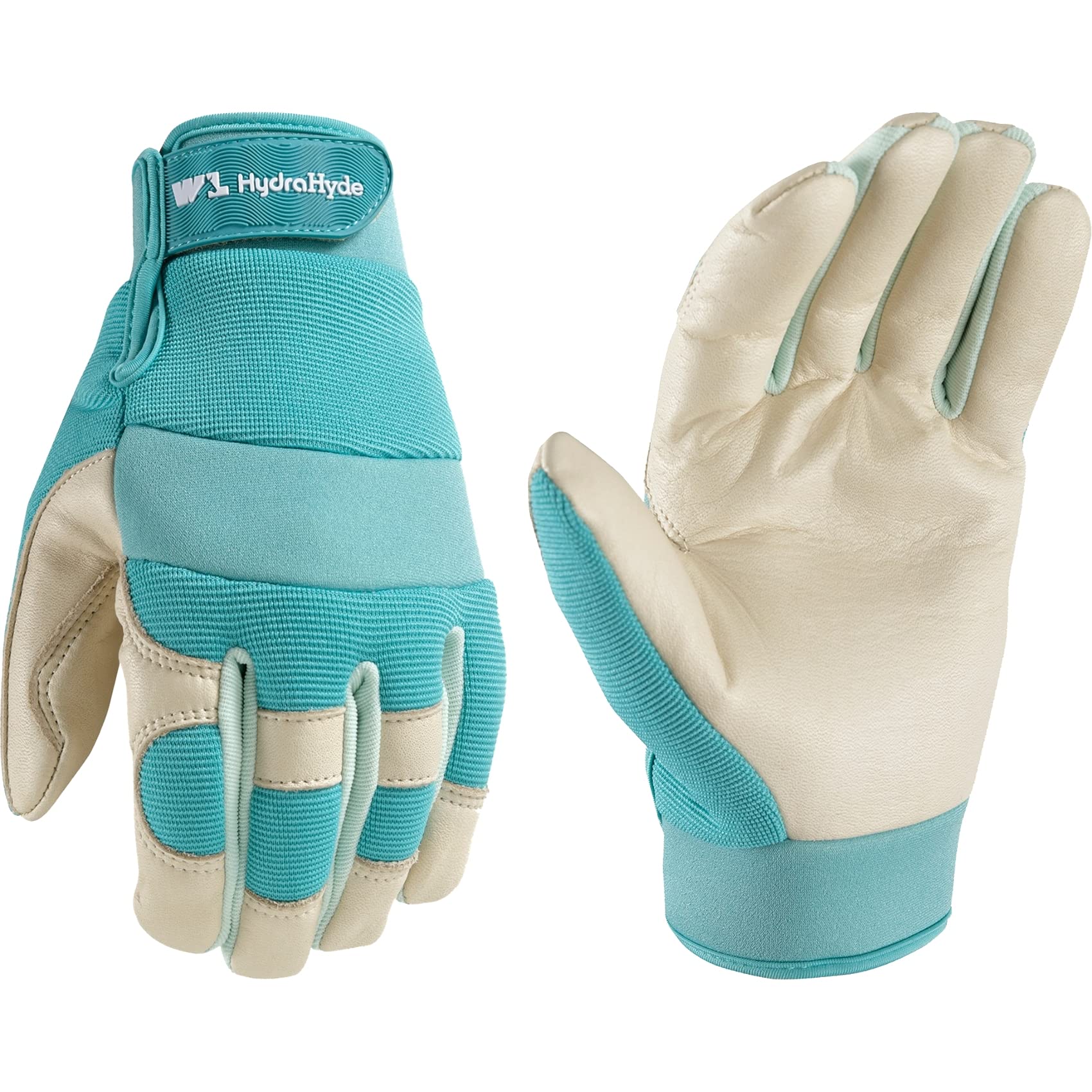 Wells Lamont HydraHyde gloves palm close-up showing grip and durability.