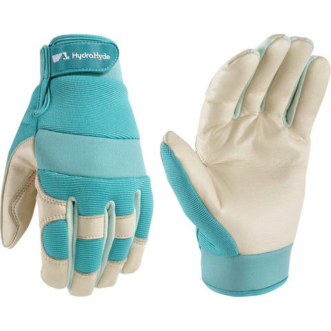 Wells Lamont HydraHyde gloves palm close-up showing grip and durability.