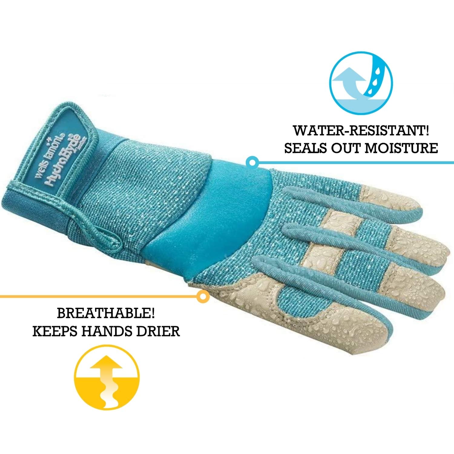 Wells Lamont gloves wrist-adjustment close-up for secure fit.