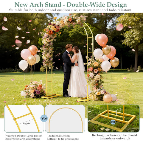WellSign arch stand with base provides stable setup for outdoor celebrations