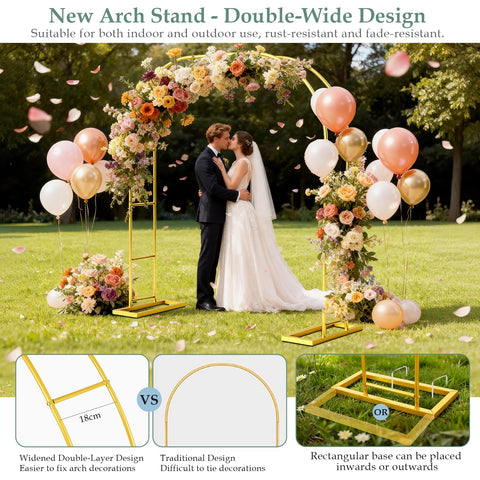WellSign dual-purpose arch works as both backdrop and trellis.