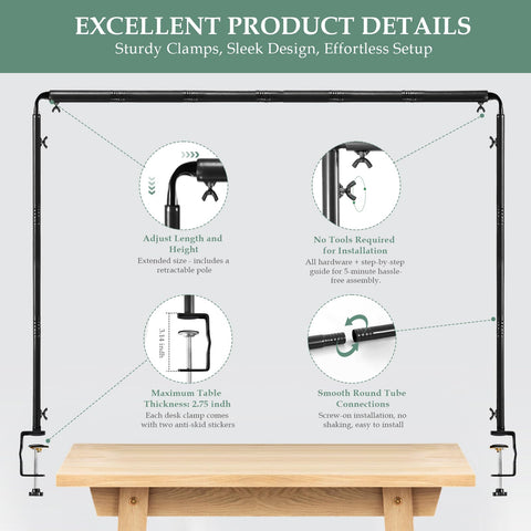 WellSign non-slip clamps grip tables up to 2.75 inches thick