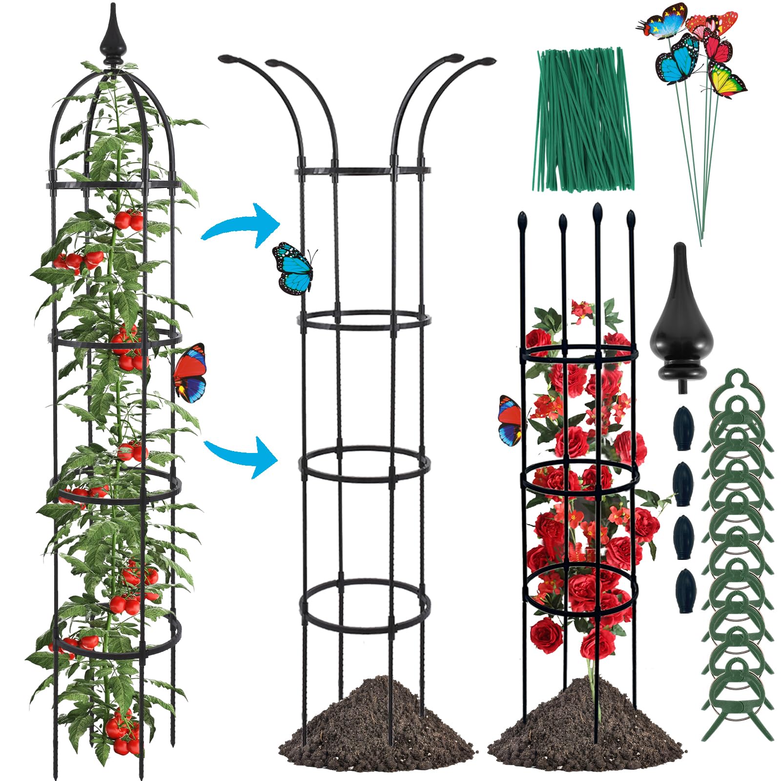 WellSign garden obelisk trellis stands tall to support climbing plants outdoors