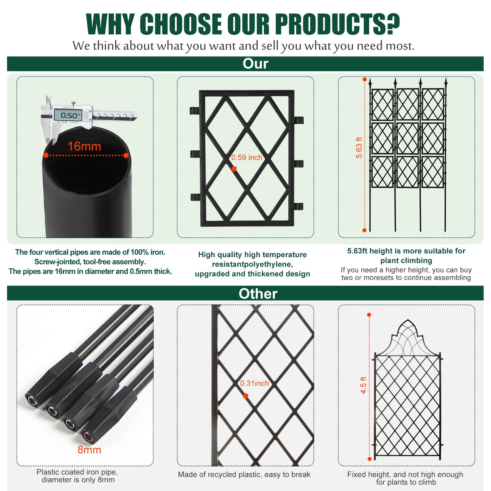 WellSign trellis offers DIY configurations to form a flower wall or plant fence