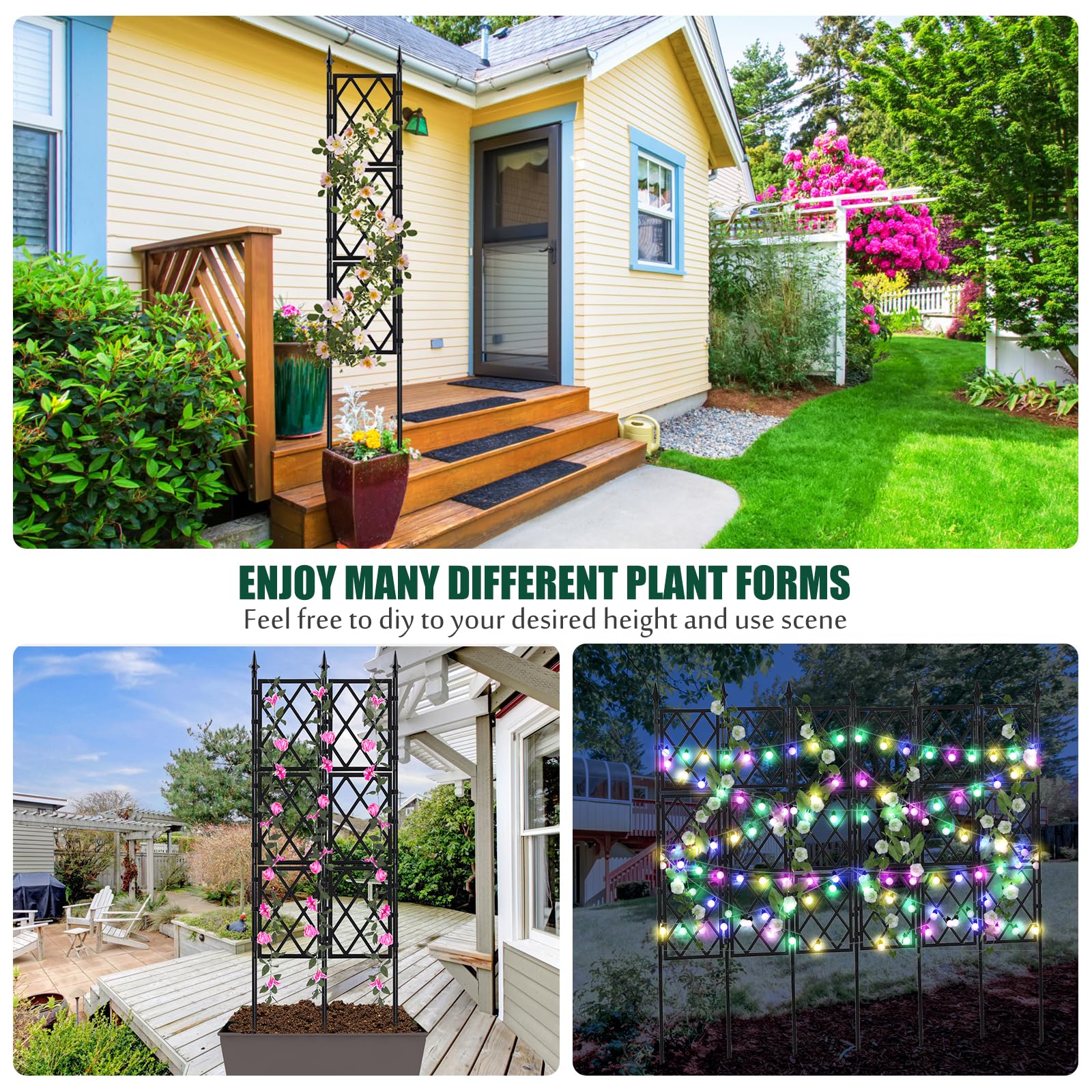 WellSign garden trellis close-up highlights thickened mesh and durable iron frame