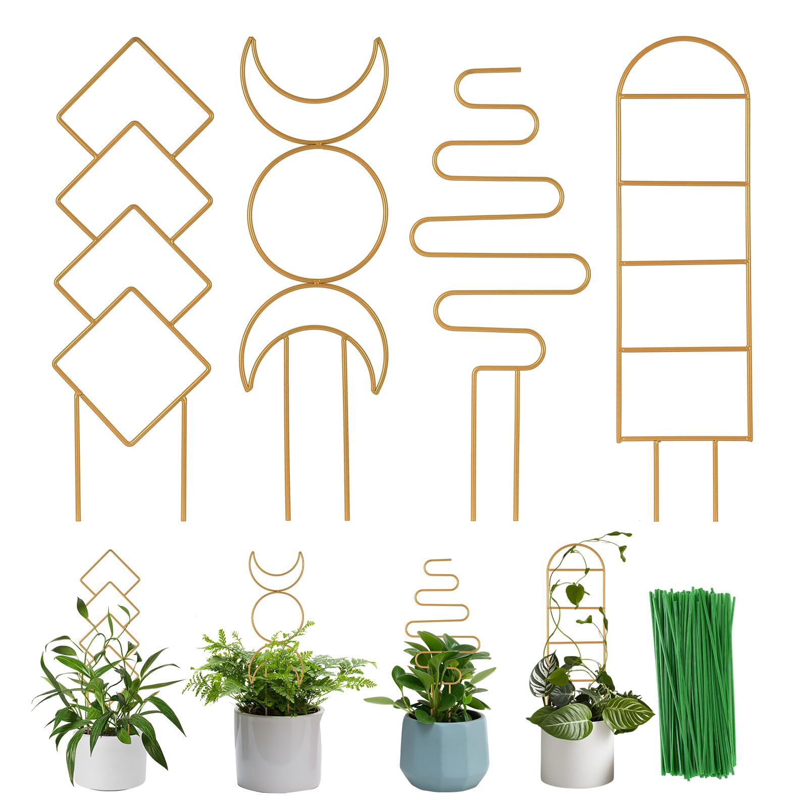 WellSign indoor plant trellis 16inch pattern A supports climbing vines stylishly.