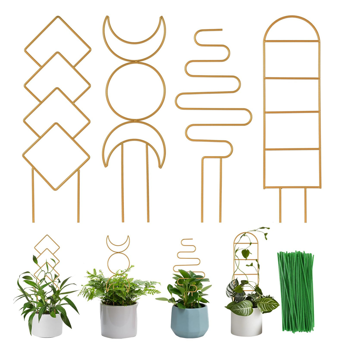 WellSign indoor plant trellis 16inch pattern A supports climbing vines stylishly.