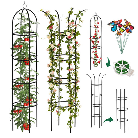 WellSign metal obelisk trellis arch offers sturdy outdoor support for climbing plants