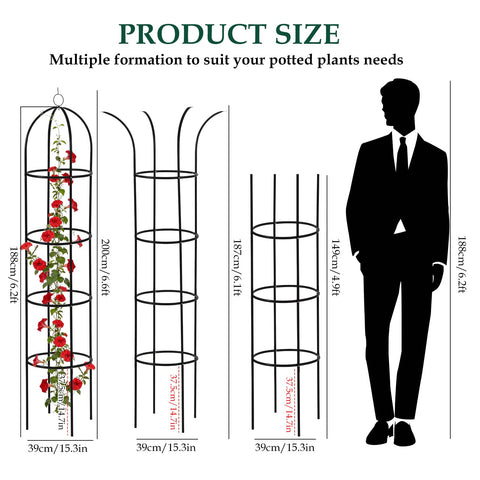 WellSign metal obelisk trellis open-top design demonstrates versatile garden structure