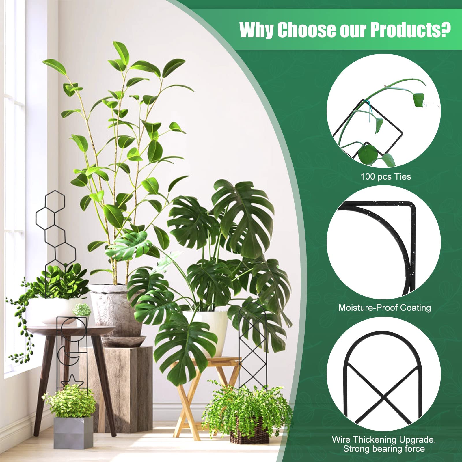 WellSign four-pattern design trellis adds style to potted plants