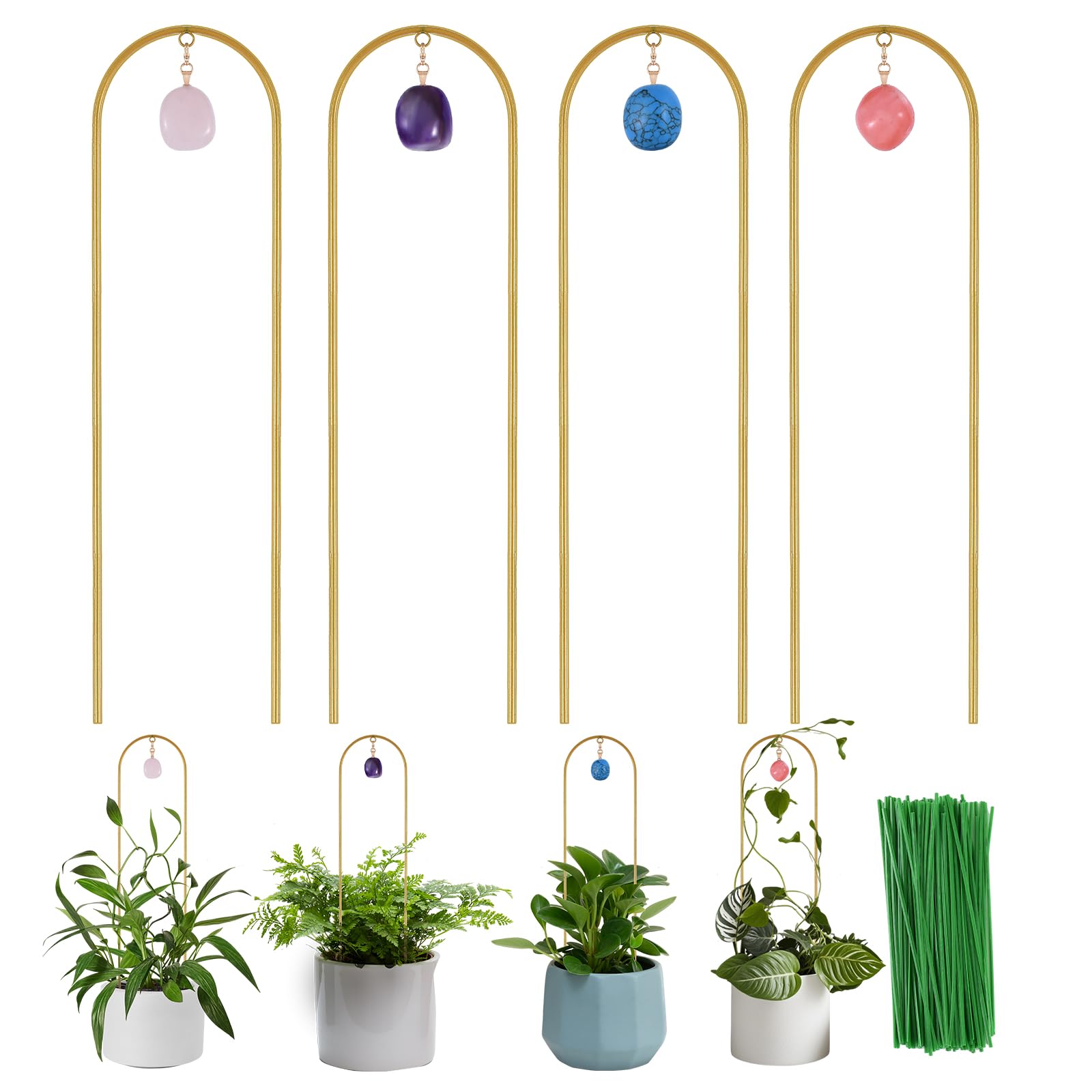WellSign plant trellis with natural stone design supports climbing plants