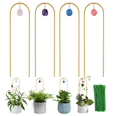 WellSign plant trellis with natural stone design supports climbing plants