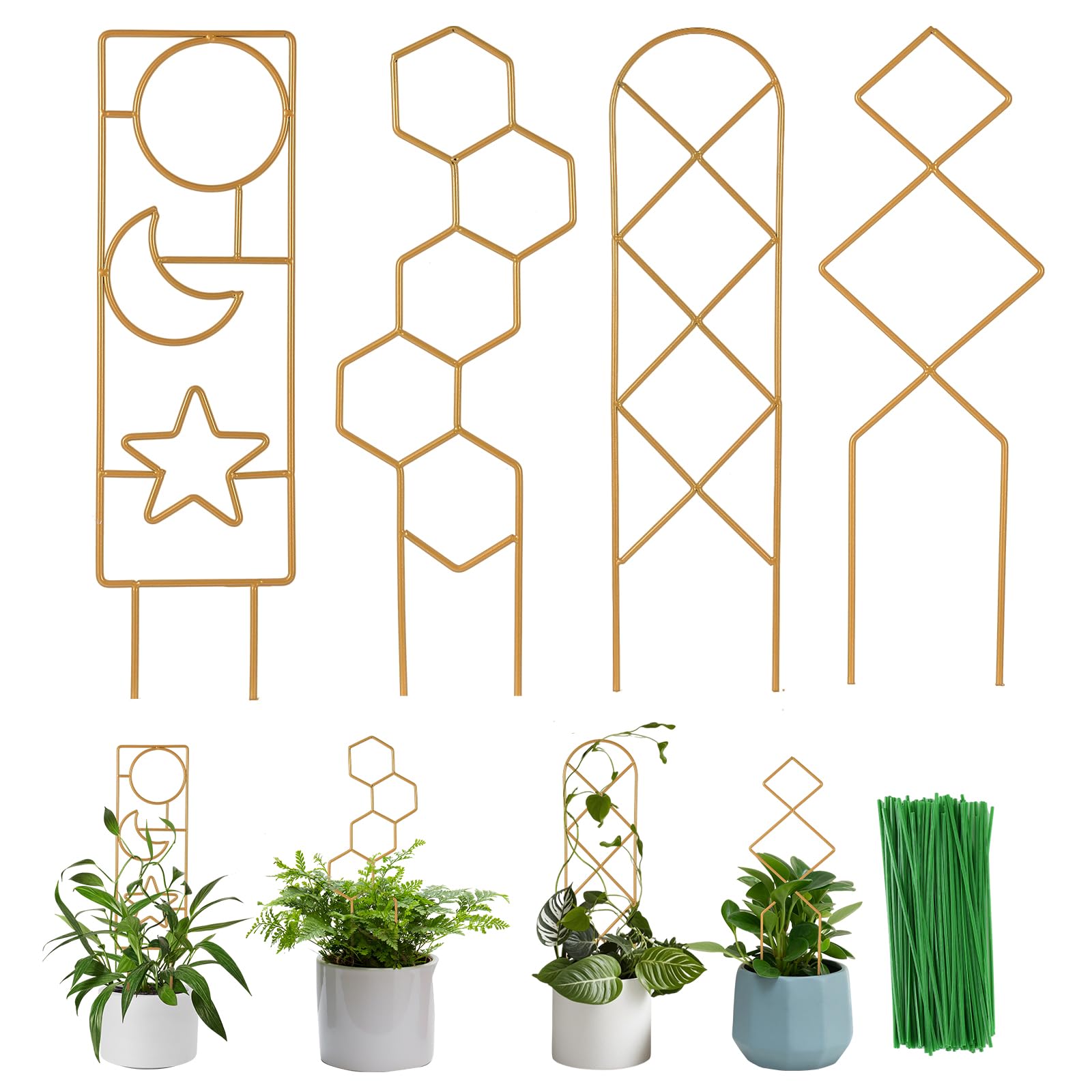 WellSign small trellis four-patterns adds upright support for climbing plants indoors
