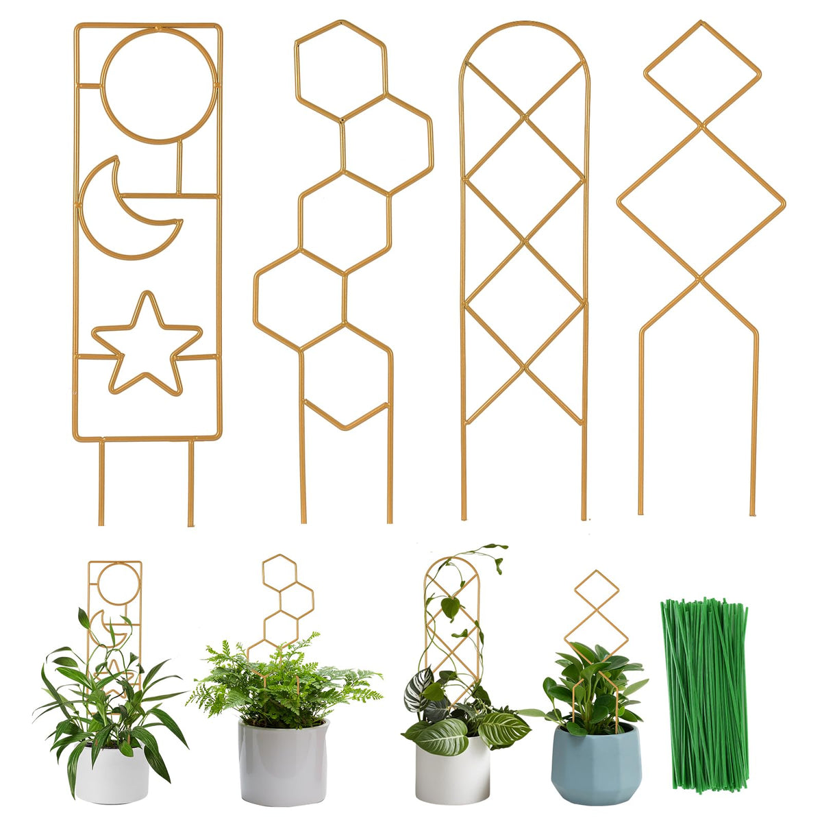 WellSign small trellis four-patterns adds upright support for climbing plants indoors