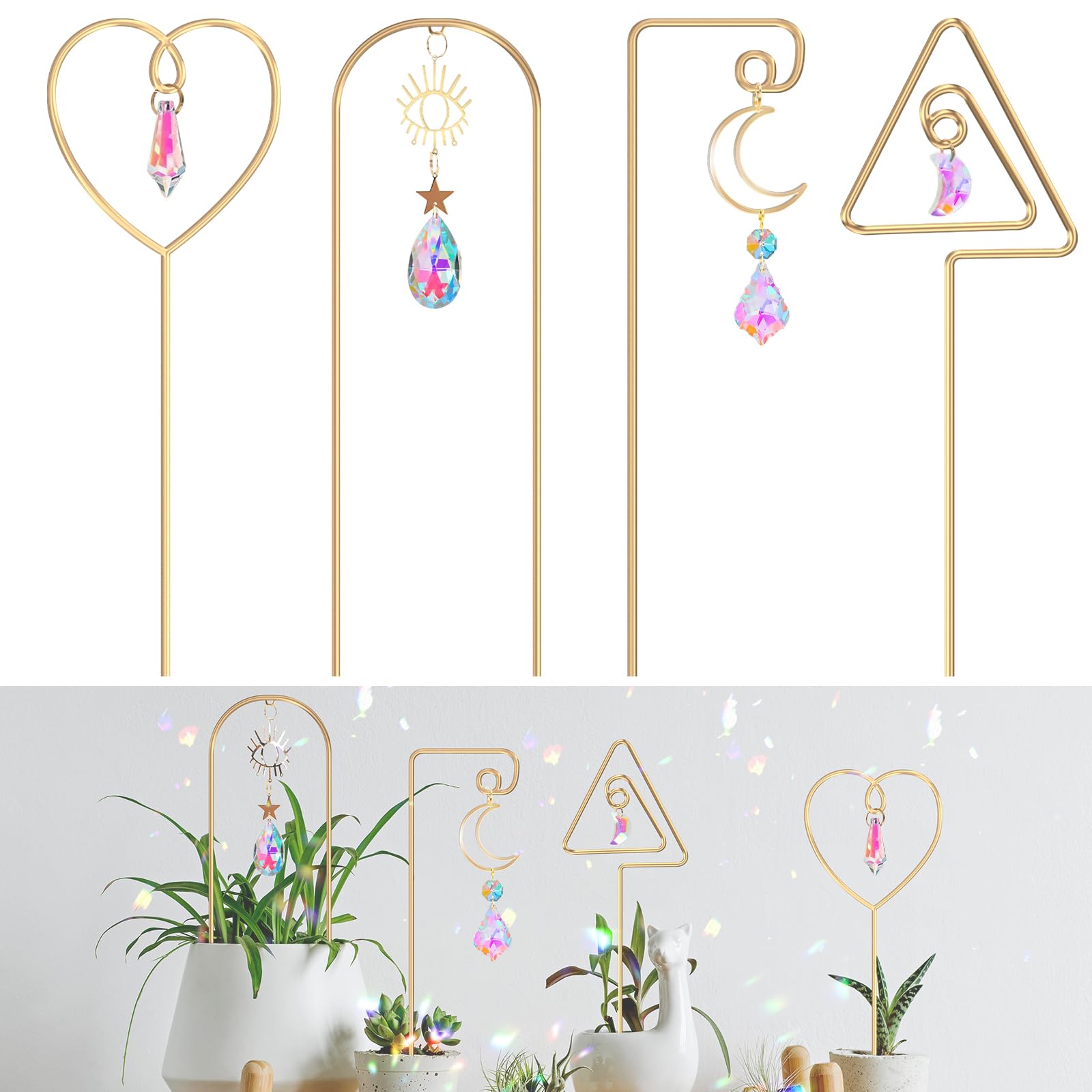 WellSign small trellis sun catcher 4-pack adds color to indoor pots.