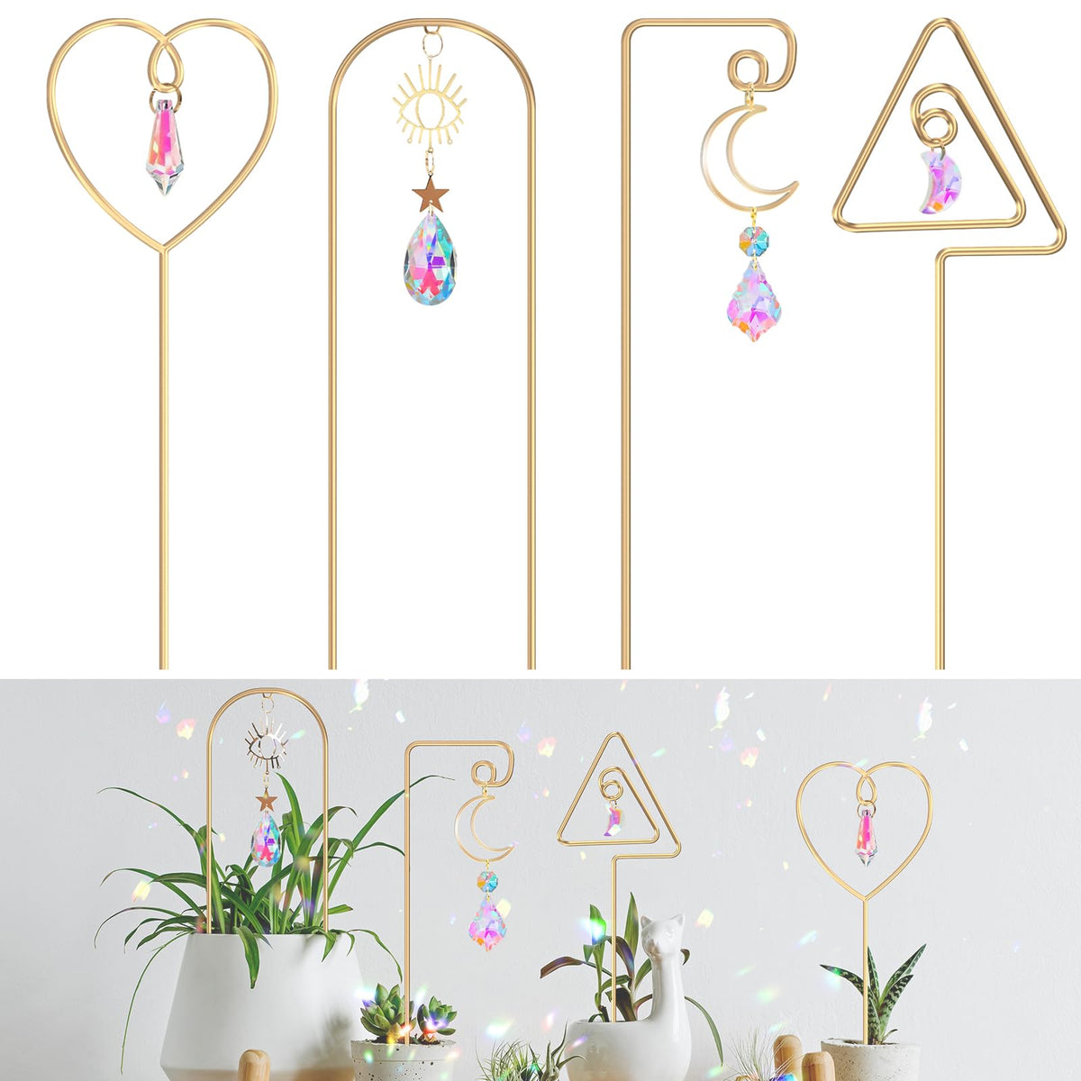 WellSign small trellis sun catcher 4-pack adds color to indoor pots.
