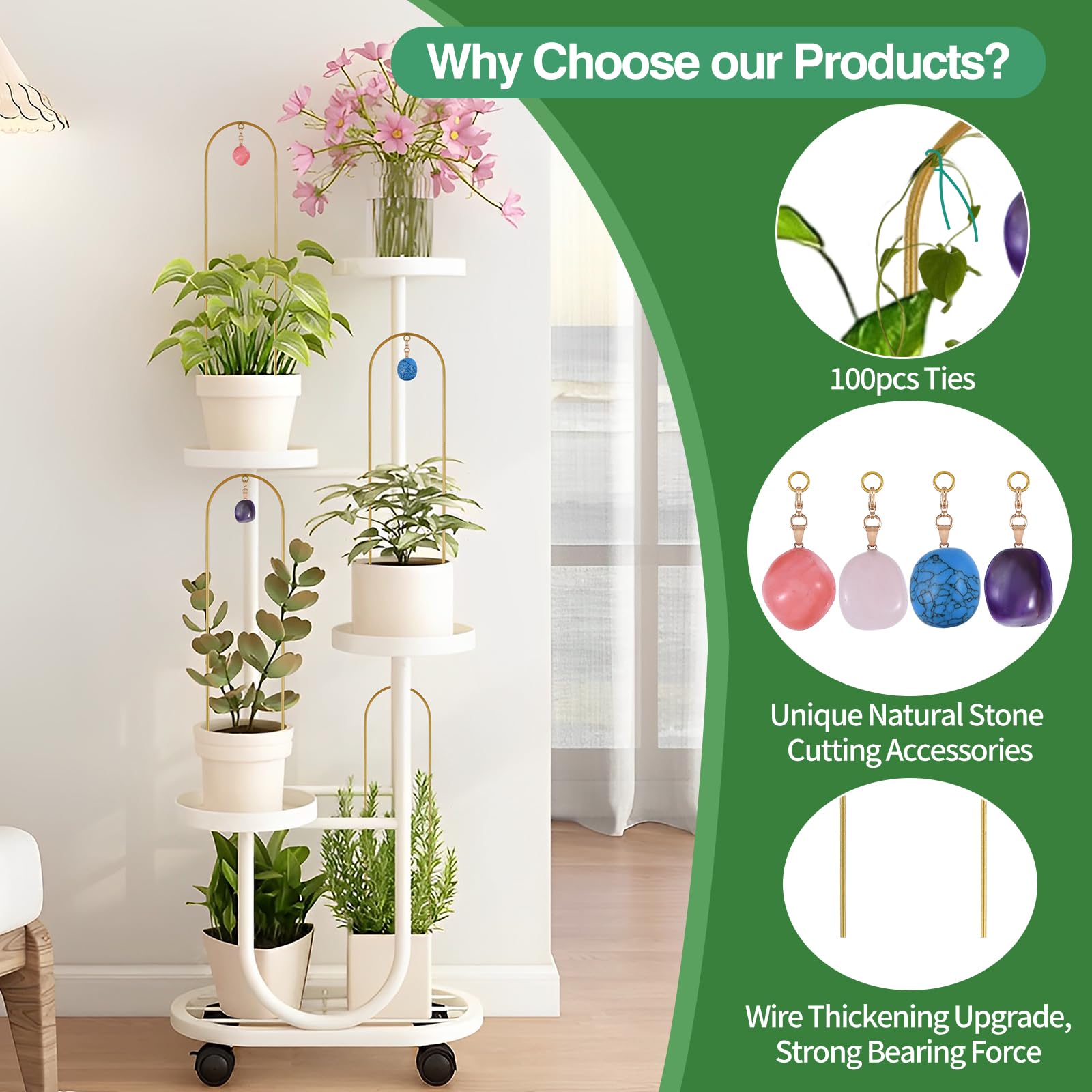 WellSign trellis for indoor/outdoor climbing plants in a pot setup