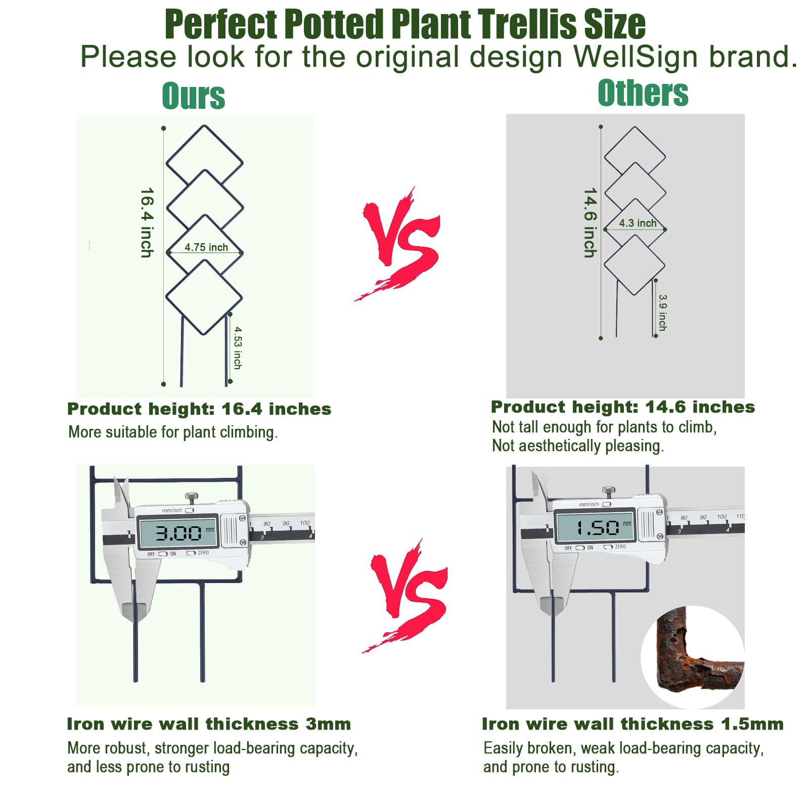 WellSign trellis pattern B adds decorative structure for potted ivy and flowers.