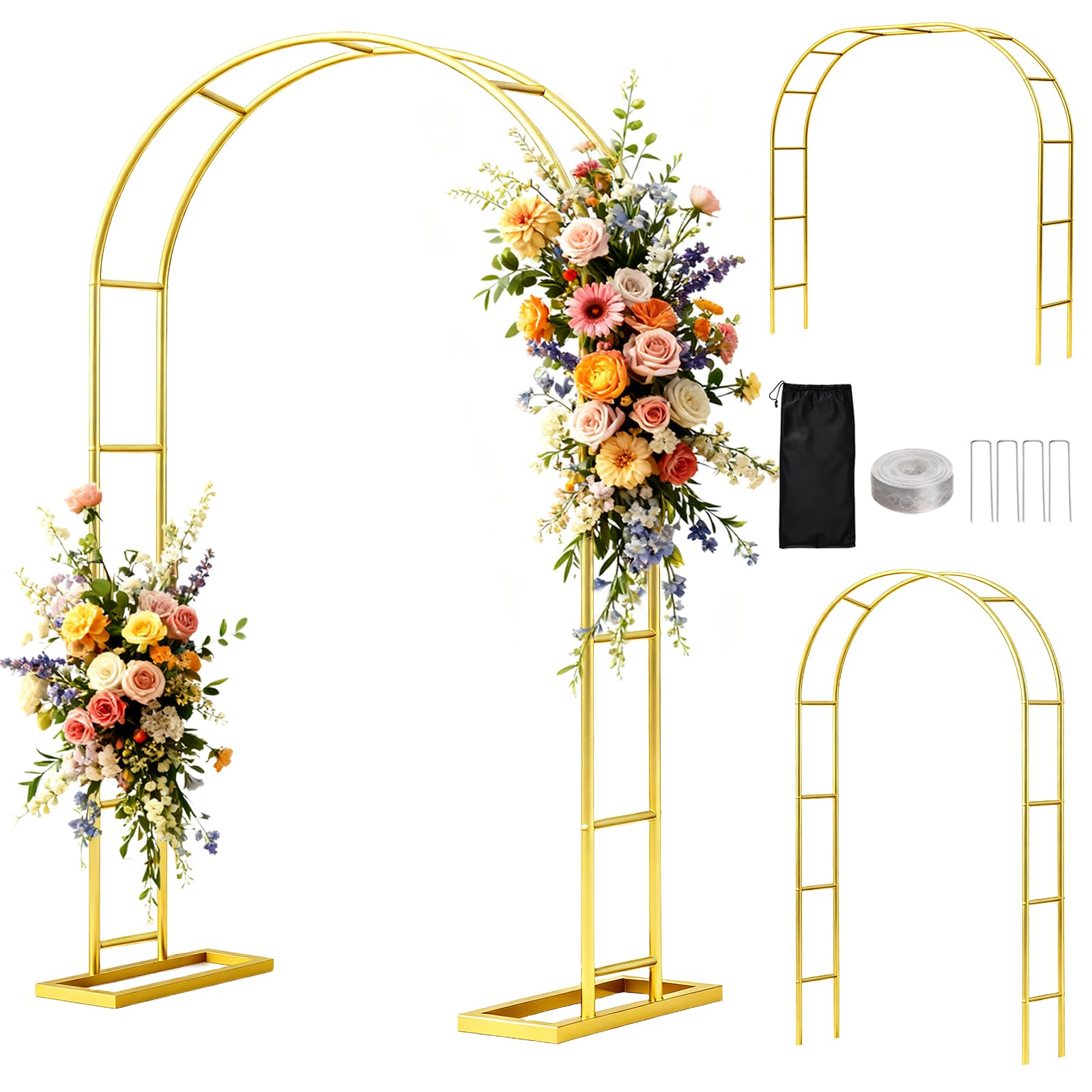 WellSign wedding arch 6.6ft by 3.5ft ready for easy outdoor setup.