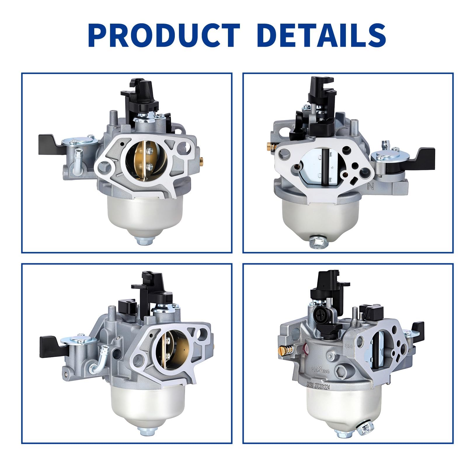 Wellsking GX390 carburetor mounted to GX390 engine, shows compatibility with pressure washer setups.