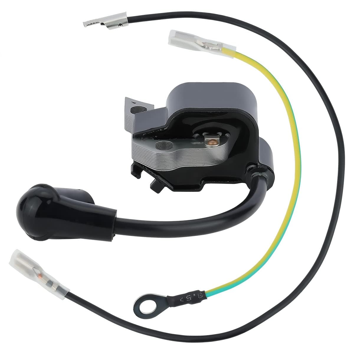 Wellsking ignition coil kit for Stihl MS170-018 connector close-up showing wiring compatibility