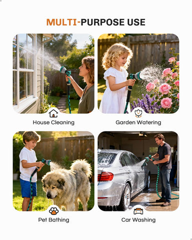WELLUCK hose remains flexible in hot sun or cold weather for all-weather use.