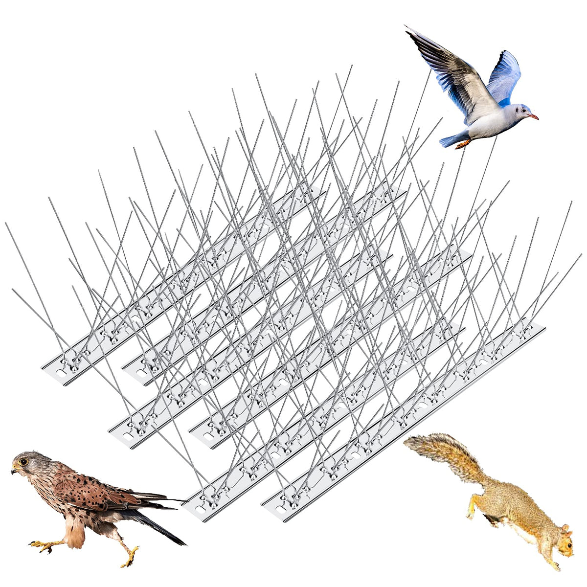 WELLUCK Bird Spikes kit layout deters perching safely on ledges