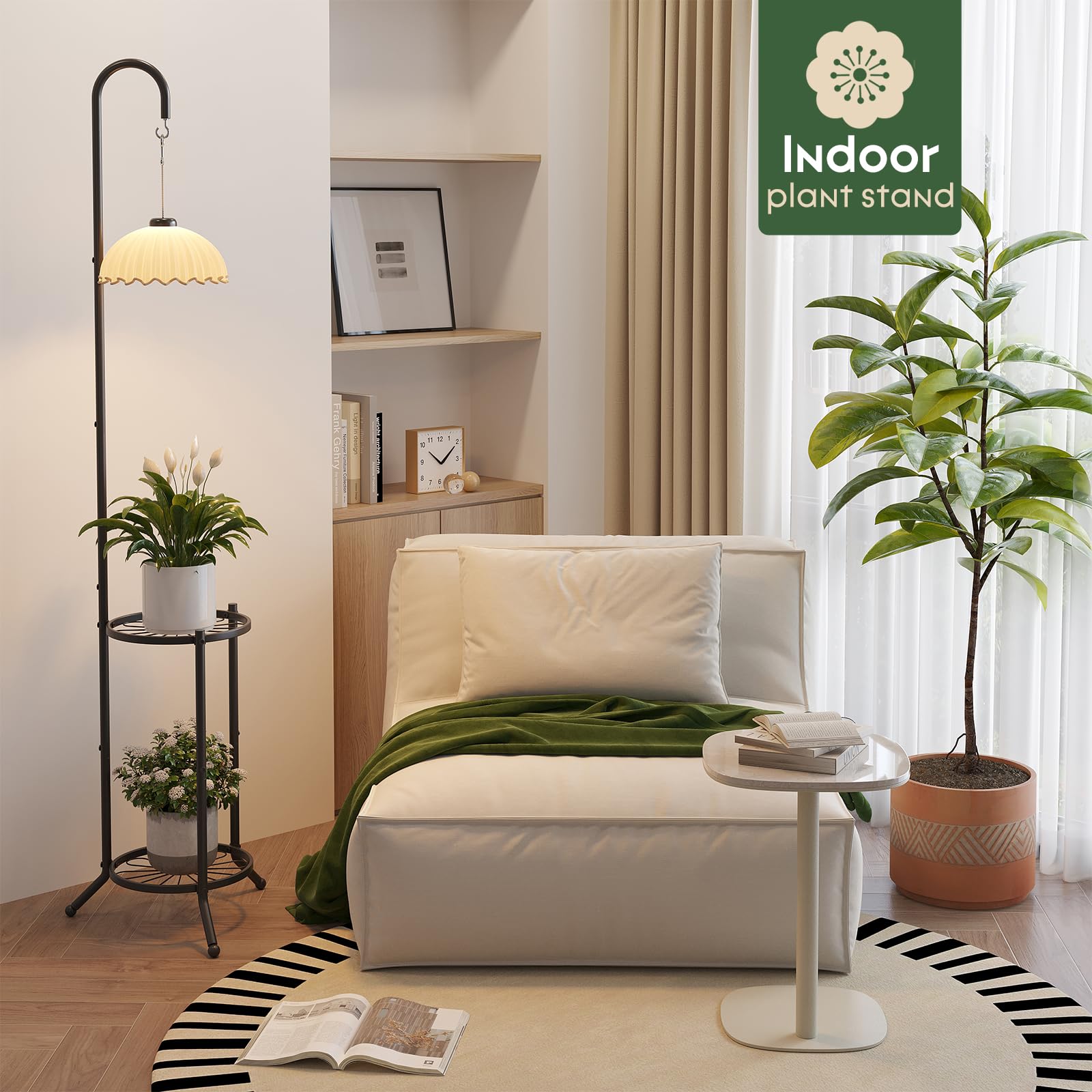 WELUKGUUD iron plant shelf multi-level emphasizes sturdy metal build