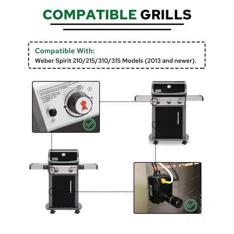 WEMEIKIT 7642 igniter switch with wires for Weber Spirit front control—simple installation.