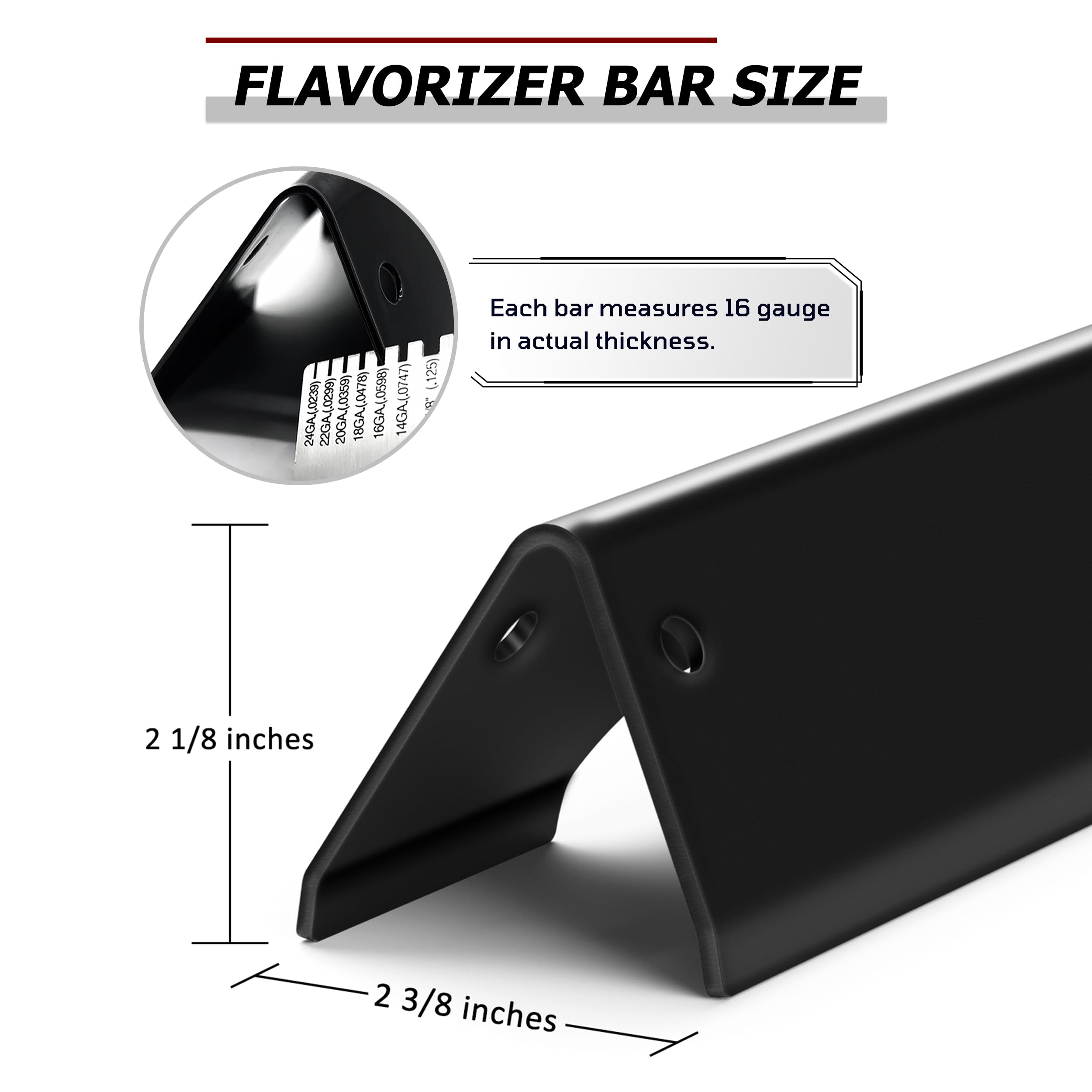 WEMEIKIT flavorizer bar for Genesis II S-435, 17-inch, durable enamel surface