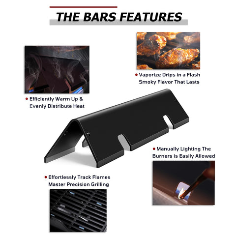 WEMEIKIT flavorizer bar ensures even heat distribution during grilling.
