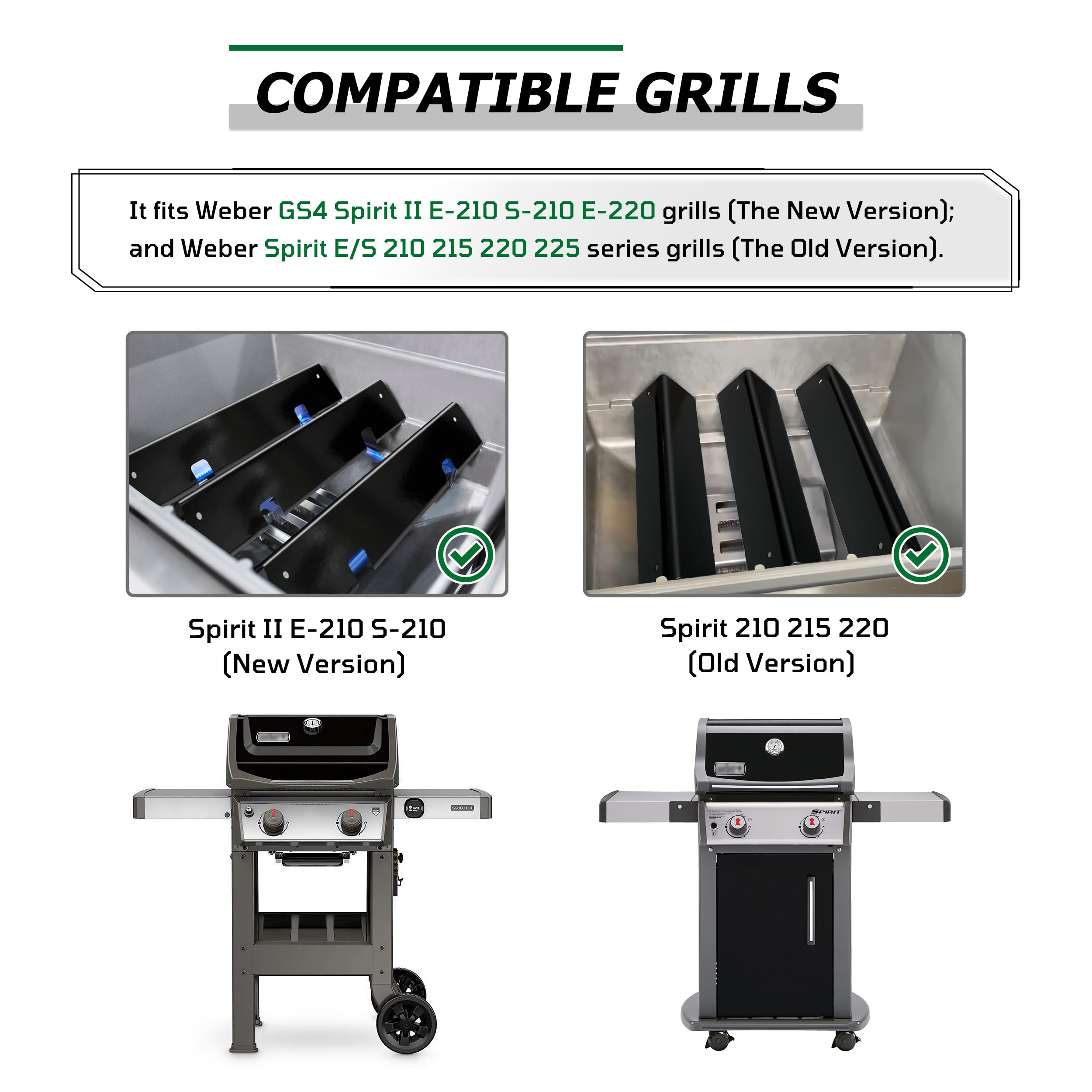 WEMEIKIT flavorizer bar with 4 cutouts to monitor burner flame.