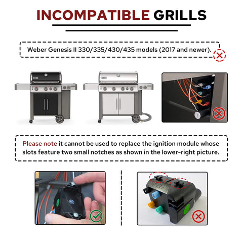 WEMEIKIT igniter installed on Weber Genesis II GS4 grill.