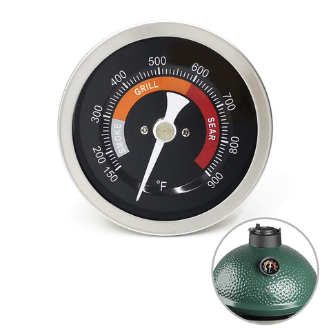 WEMEIKIT 3.3-inch dial thermometer mounted on a Big Green Egg for precise readings