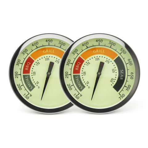 WEMEIKIT thermometer dial closeup shows clear readings for precise grill control.