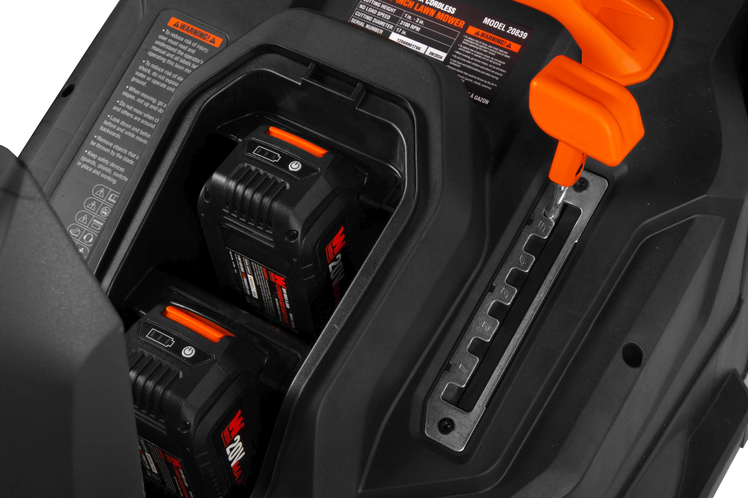 WEN 20V Max 2-in-1 mower dual-port charger powers batteries