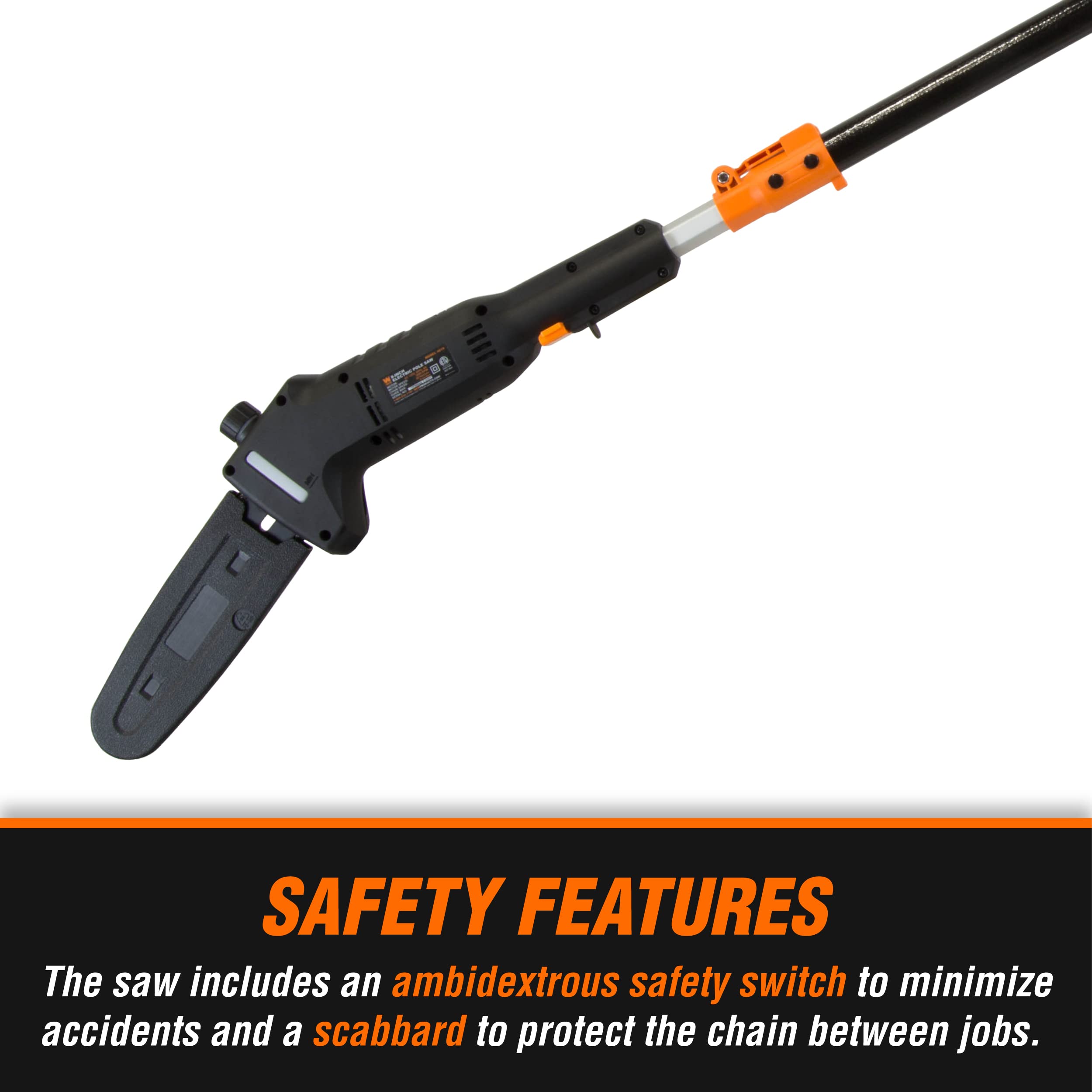 WEN 4019 shoulder strap and scabbard protect the tool between jobs.