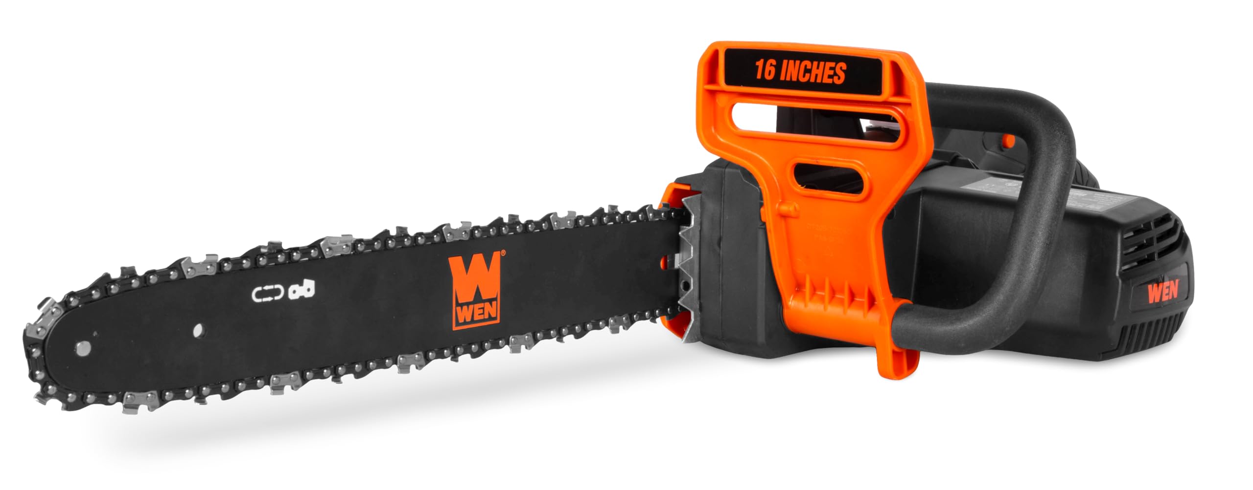 WEN CP1216 chainsaw kickback brake enhances safety during pruning and limbing