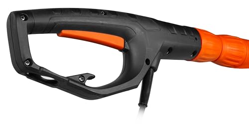 WEN pole saw includes safety switch, blade cover, and shoulder strap for safer operation.