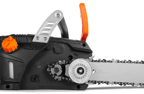 WEN kickback brake enhances safety during pruning and limbing.