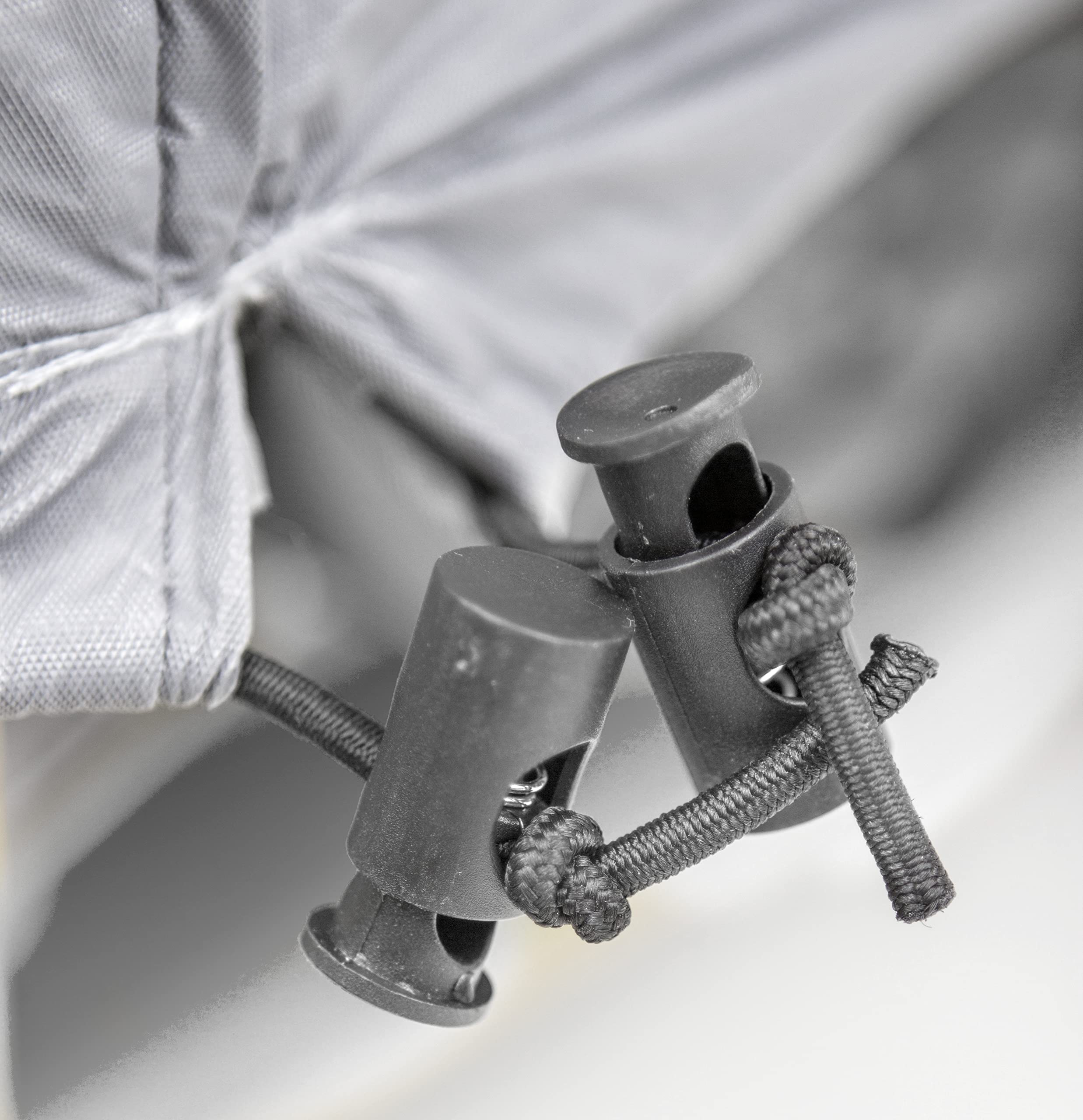 Elastic base and drawstring on WEN cover ensure a secure fit