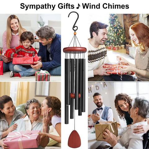 Black wind chime packaging makes a thoughtful gift for mom or neighbors