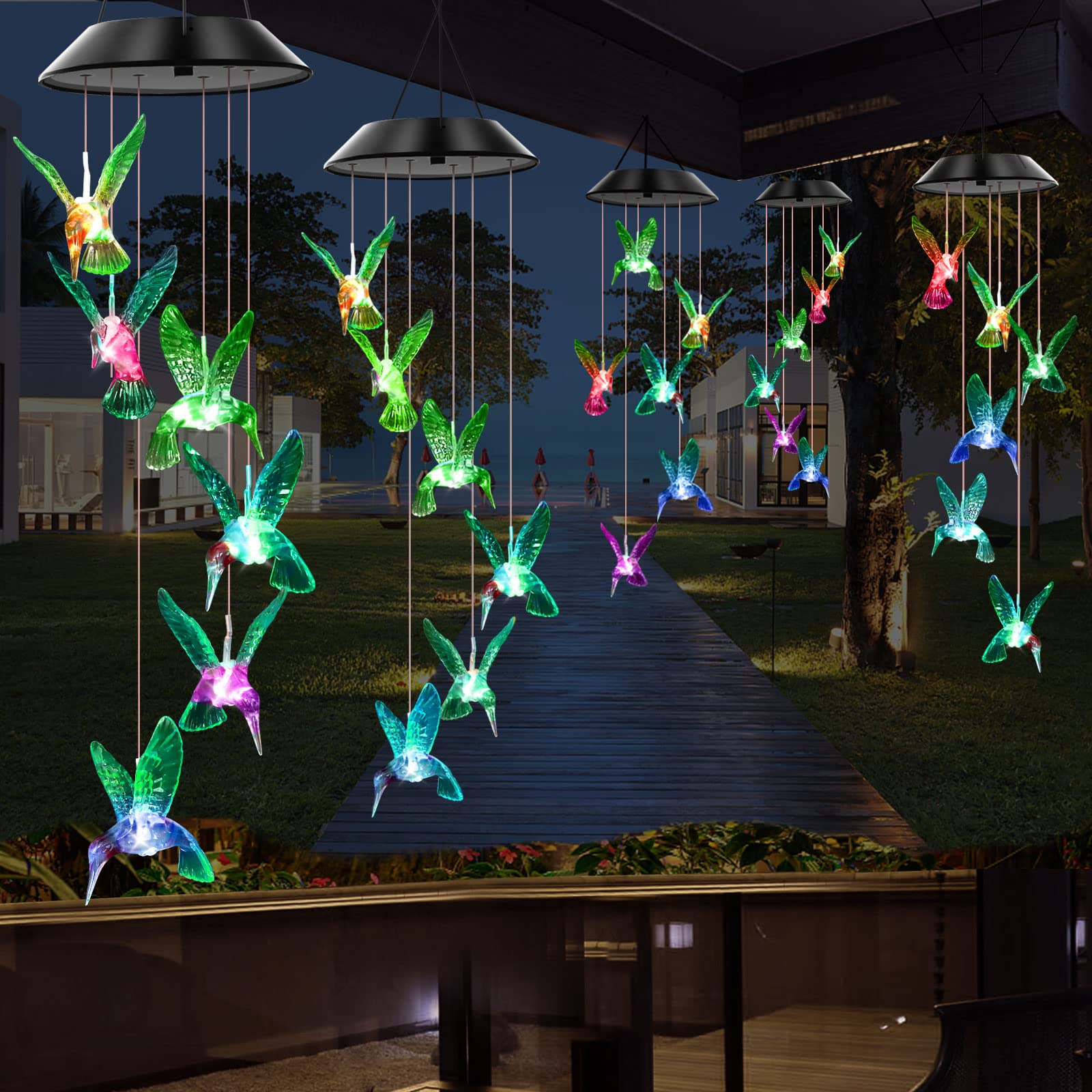 WENANA indoor-outdoor chime creates romantic color lighting in any space.