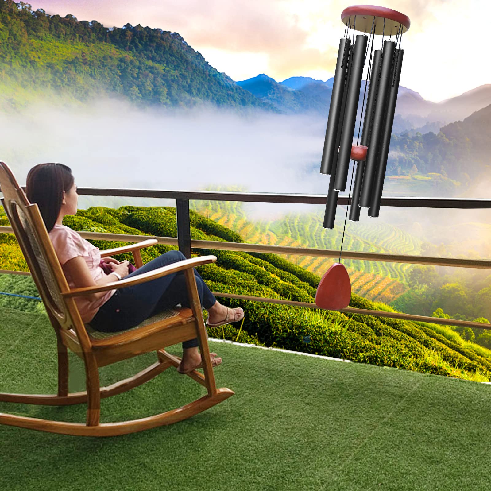 Outdoor wind chimes for garden create serene background music during evenings